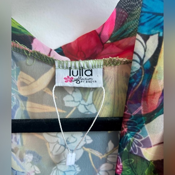 Colorful Floral Kimono - Tropical Beach Coverup - Picture 2 of 11